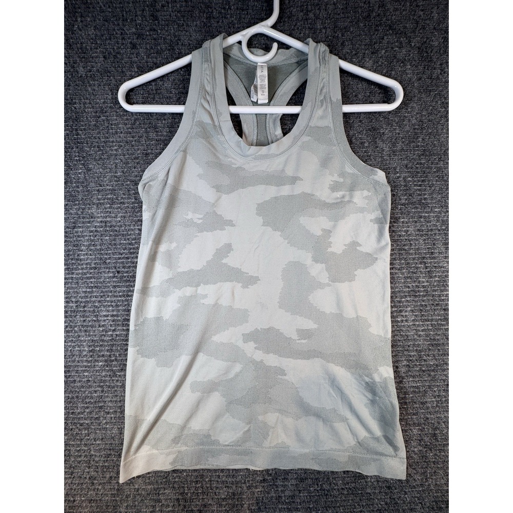 Athleta Tank Top Womens XS Gray Camo Racerback Seamless‎ Athletic Workout Yoga
